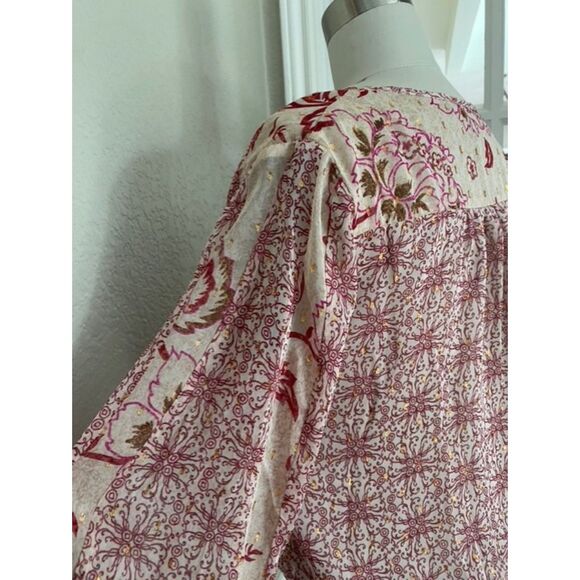 EUC White House Black Market Sienna Floral Block Print Blouson Top S - Picture 6 of 7
